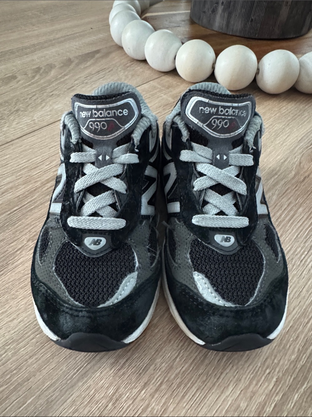 New Balance Kids Black & Gray Athletic Sneakers